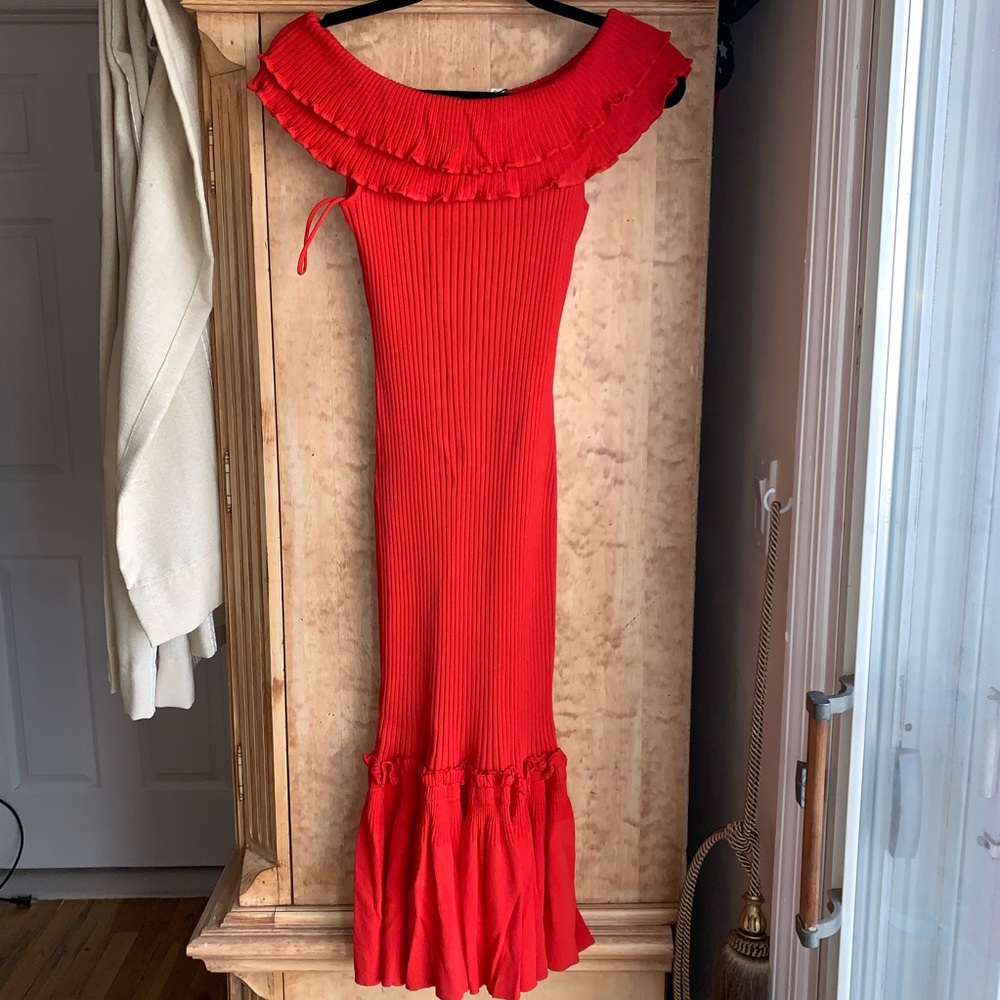 Jonathan Simkhai Off the Shoulder MIDI Dress - Picture 1 of 4